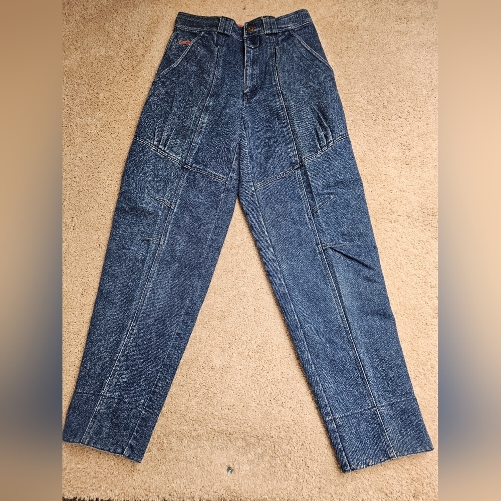 Vintage Bugle Boys Medium Wash Barrel Leg  Flap Pocket Mens‎ Jeans Size 30L